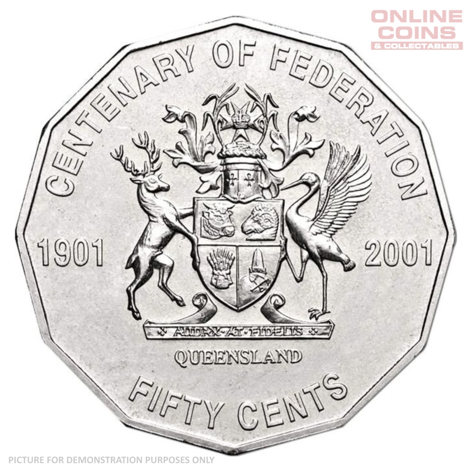 2001 RAM Centenary of Federation 50c Circulating Coin - Queensland